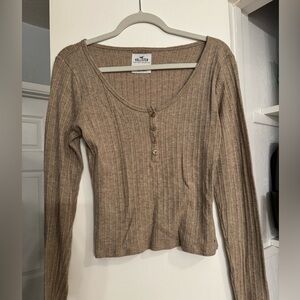 Hollister Cropped Henley Top